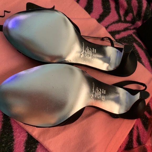 Vergone - Nina Black Statin Open Toe Heels - Picture 5 of 16